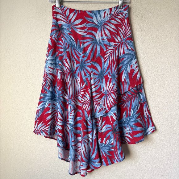FARM Rio Dresses & Skirts - Farm Rio Tropical Leaf Printed Tiered Ruffle Skirt
